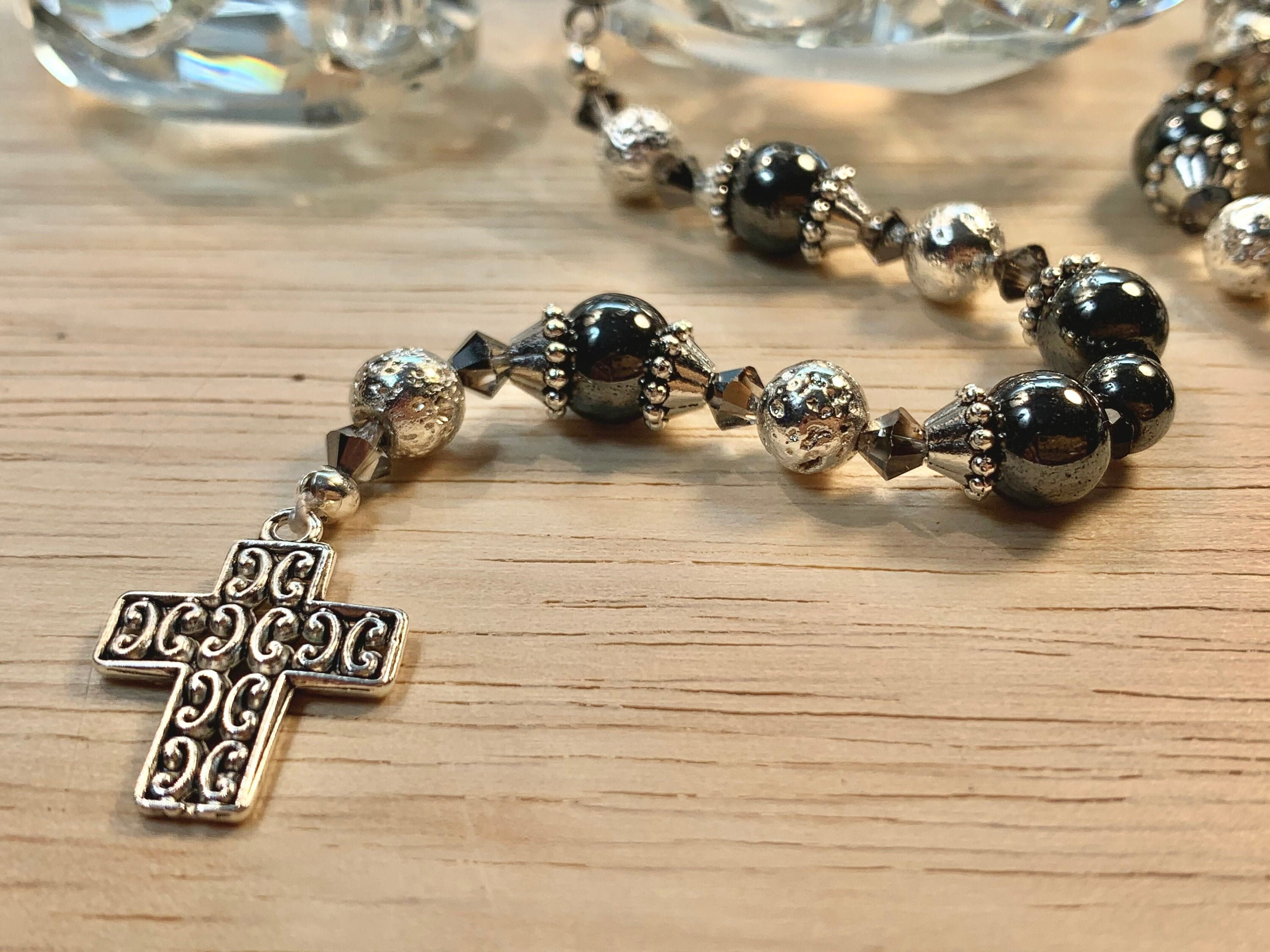 Plated Hematite Rosary Etsy