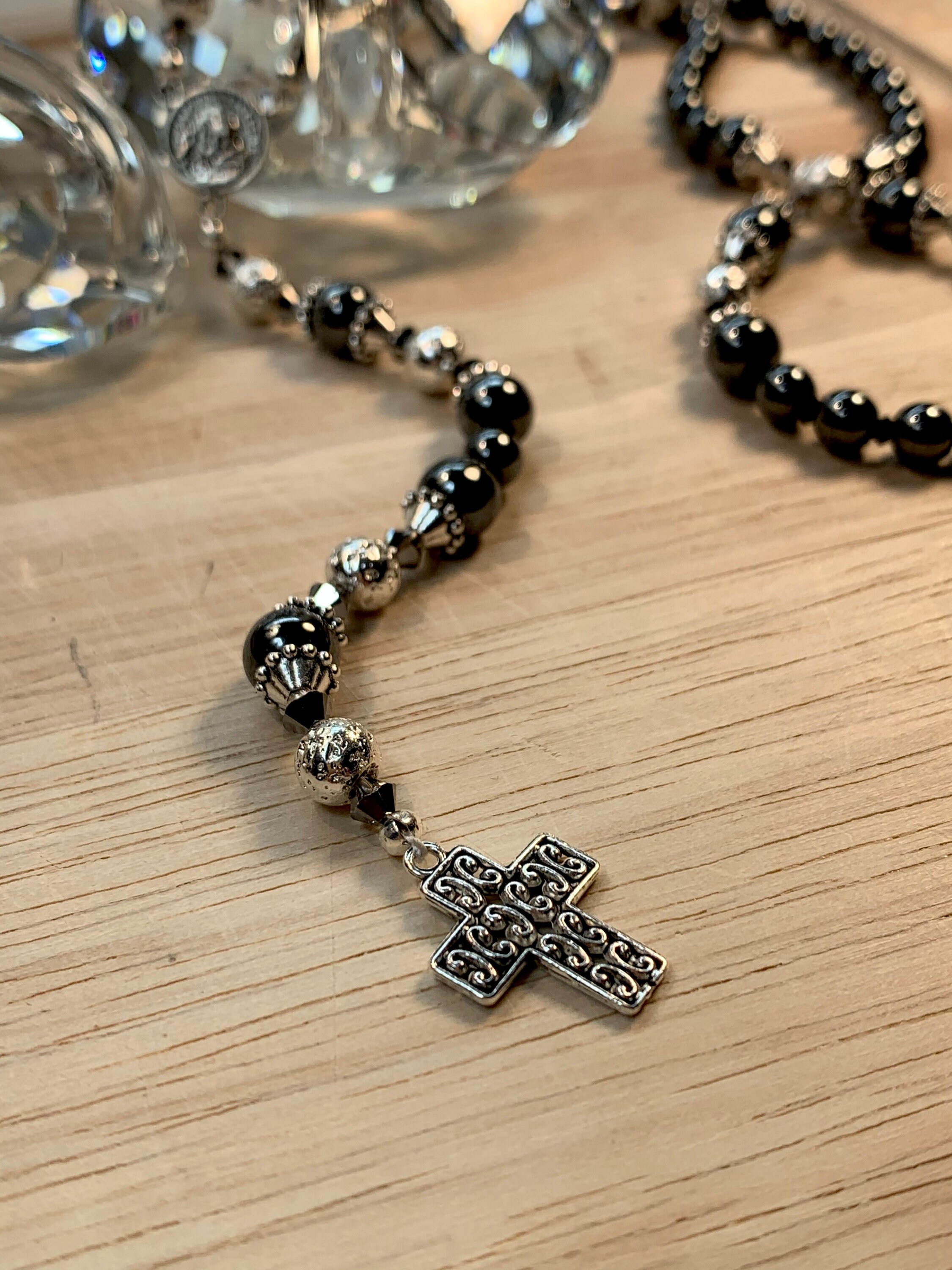 Plated Hematite Rosary Etsy