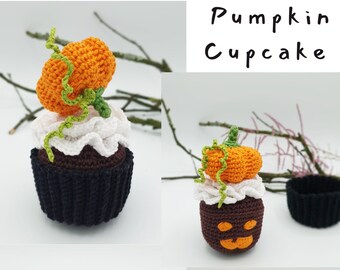 Halloween Pumpkin Cupcake For Halloween Home Decoration | Amigurumi Crochet PATTERN PDF