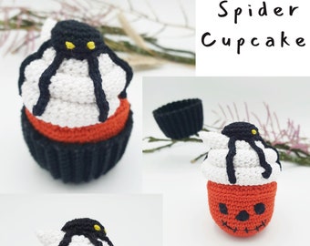 Halloween Spider Cupcake For Halloween Home Decoration | Amigurumi Crochet PATTERN PDF