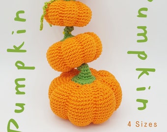 4 Sizes The Perfect PUMPKIN For Halloween or Home Decoration | Amigurumi Crochet PATTERN PDF