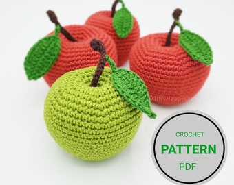 The Perfect Apple Crochet Pattern PDF |Pretend Playfood Fruits Apple