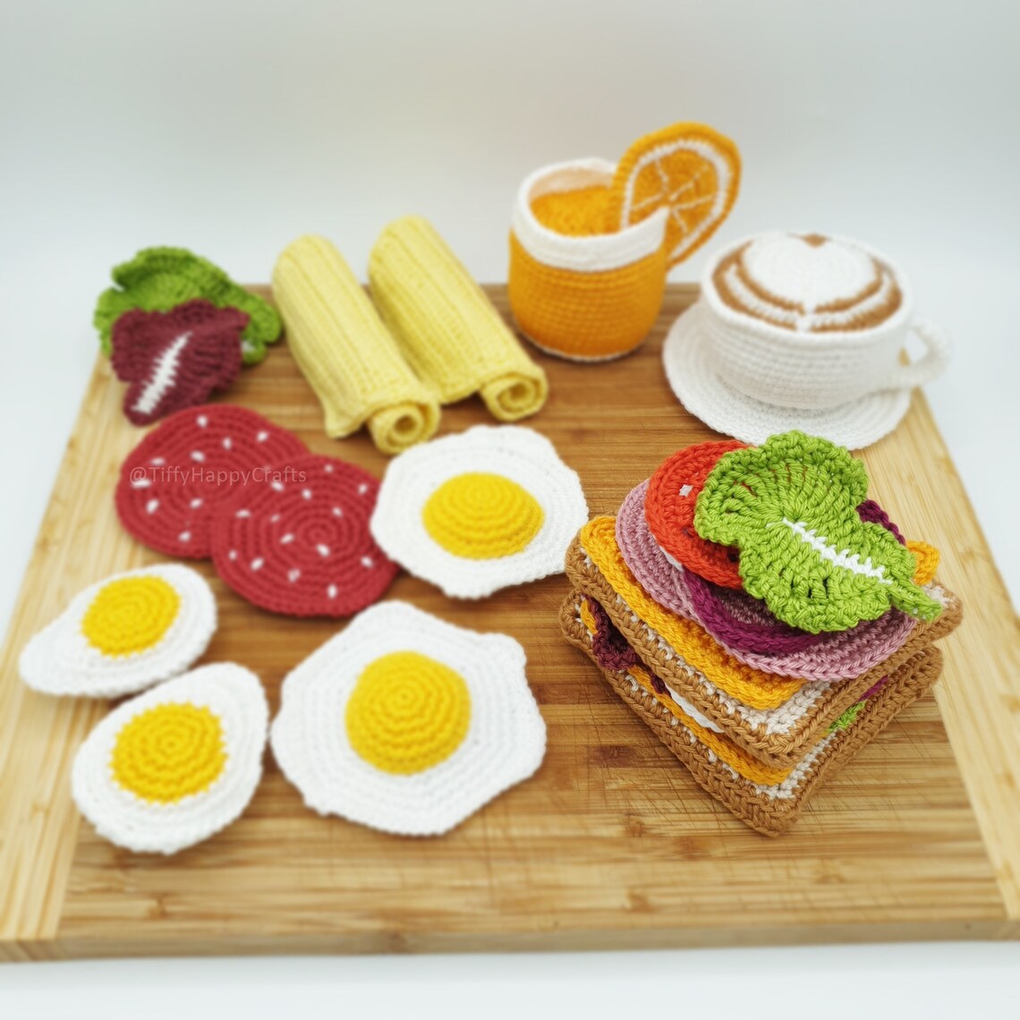 Play Food Big Breakfast Set Crochet Play Food Pattern PDF Etsy