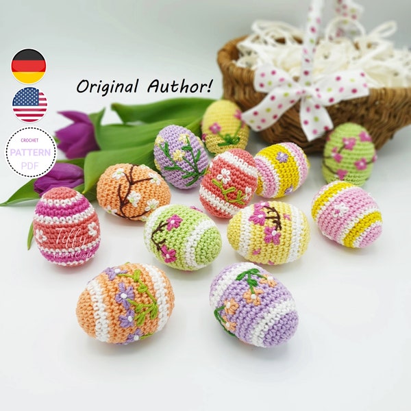 Beautiful Easter egg crochet pattern (EN&DE) - PDF file | Instant download