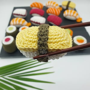 Kleines Sushi-Set für Kinderküche-Kaufladen Zubehör Häkelanleitung EN&DE PDF-Datei Sofort Download Bild 8