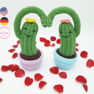 Kaktus in Love Häkelanleitung (EN&DE) PDF-Datei | Sofort-Download