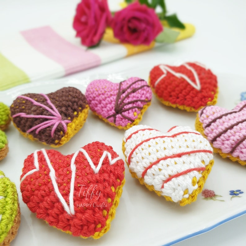 Valentine's Day Mini Donuts X, O and Heart Shape Crochet pattern EN&DE PDF file Instant download image 4
