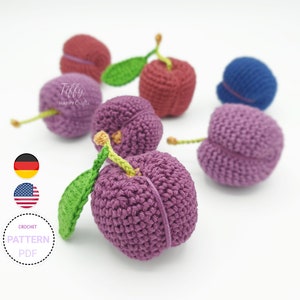 The Adorable Plum | Fruit and Vegetable Crochet Pattern (EN&DE) PDF File Instant Download