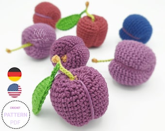The Adorable Plum | Fruit and Vegetable Crochet Pattern (EN&DE) PDF File Instant Download