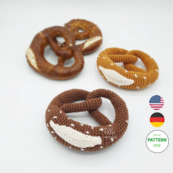 Bretzel pour accessoires de magasin, instructions de crochet de cuisine pour jouer (EN&DE) Fichier PDF Téléchargement instantané