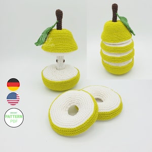 Pear Stacking Tower (single-colored) Crochet Pattern (EN&DE) PDF File Instant Download
