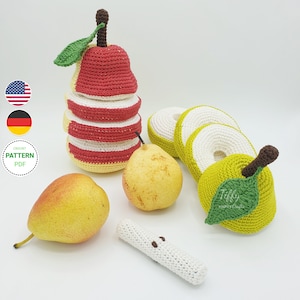 Set-Combi Pack Pear Stacking Tower Crochet Pattern (EN&DE) PDF File | Instant Download