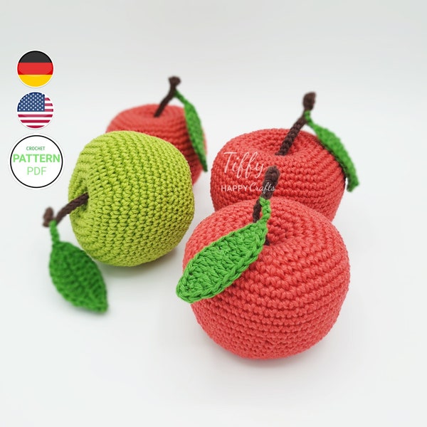 L'adorable modèle de crochet de pomme (EN&DE) Fichier PDF | Téléchargement instantané