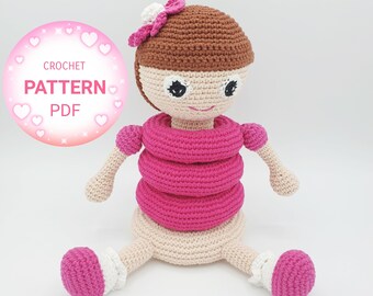 Tiffy The Cute Doll Stacking Toy | Girl Doll Easy Crochet PATTERN PDF