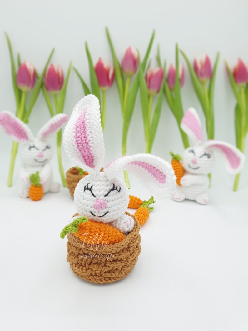 Bunny Set-The Cute Bunny Family Amigurumi Easter Crochet PATTERN PDF in English and German image 3