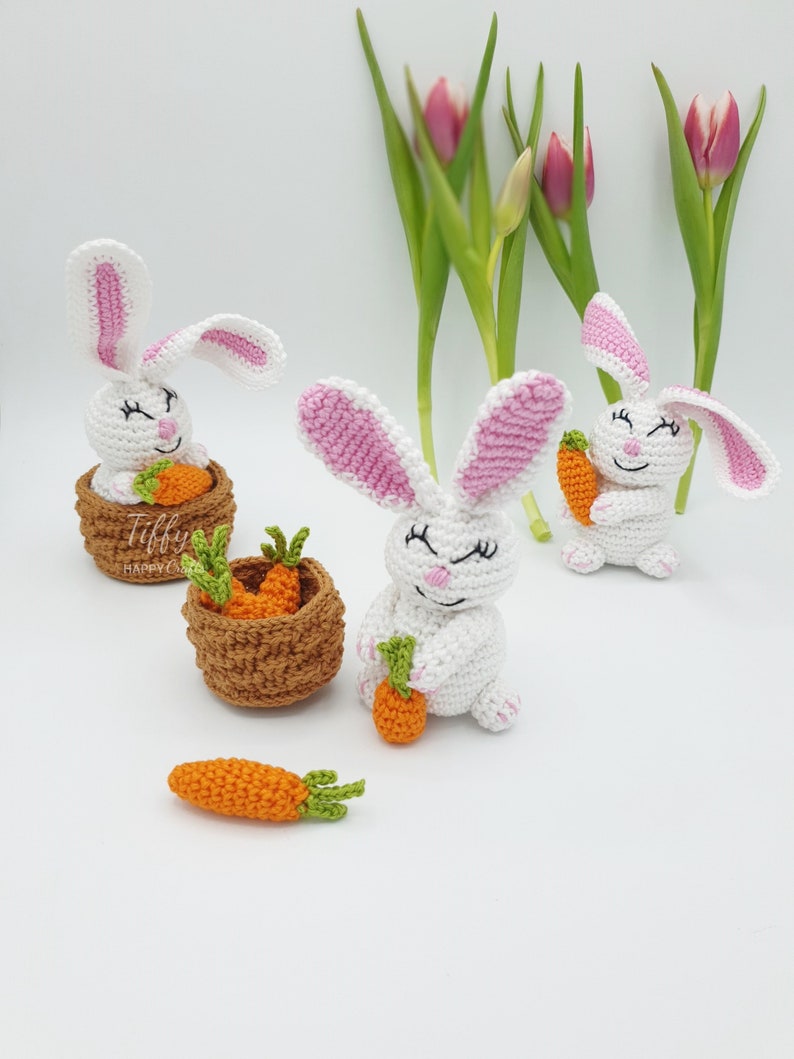 Bunny Set-The Cute Bunny Family Amigurumi Easter Crochet PATTERN PDF in English and German image 7