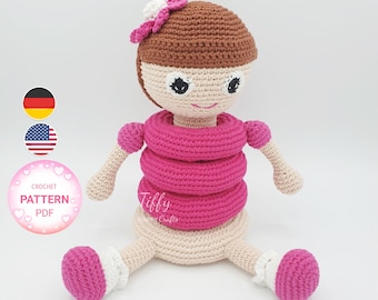 Tiffy the Cute Stacking Doll Crochet Pattern – PDF Download in English and German