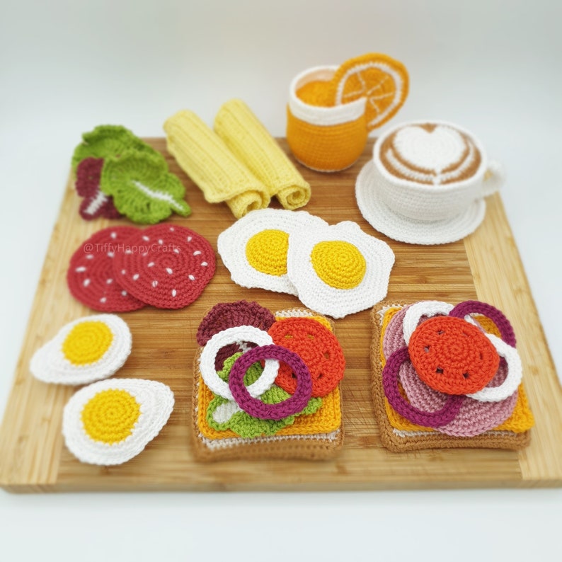 Play Food Big Breakfast Set Crochet Play Food Pattern in Etsy
