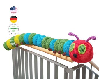 Big Colorful Caterpillar – XXL Crochet Pattern PDF in English & German | Giant Amigurumi Toy Inspired by a Classic Storybook