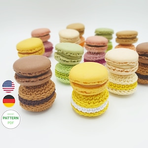 The perfect macaron in 2 sizes crochet pattern (EN&DE) PDF file | Instant download