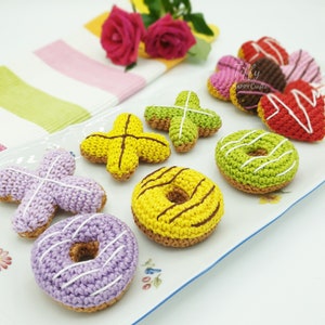 Valentine's Day Mini Donuts X, O and Heart Shape Crochet pattern EN&DE PDF file Instant download image 10