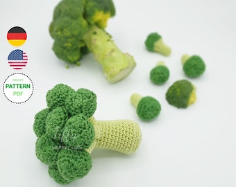 Broccoli head and in florets | Fruit and Vegetable Crochet Pattern (EN&DE) PDF File Instant Download