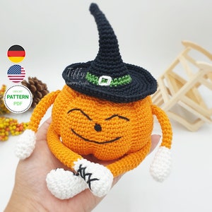 Cute Halloween Pumpkin Crochet Pattern (EN&DE) PDF File | Instant Download