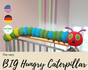 The big caterpillar hungry crochet pattern (EN & DE) PDF file | Instant download