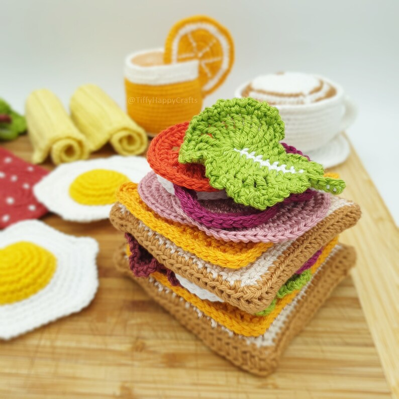 Play Food Big Breakfast Set Crochet Play Food Pattern in Etsy