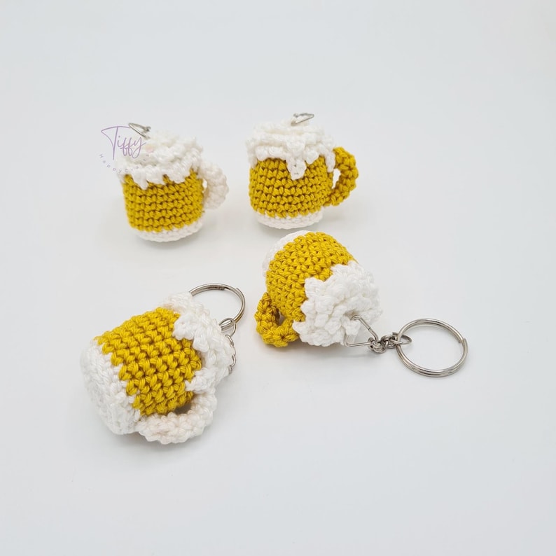 Tiny Beer Mug Keychain Crochet Pattern PDF | 2 Sizes Included ...