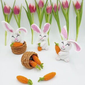 Bunny Set-The Cute Bunny Family Amigurumi Easter Crochet PATTERN PDF in English and German image 4