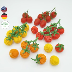 The Adorable Cherry Vine Tomato Crochet Pattern (EN&DE) PDF File Instant Download