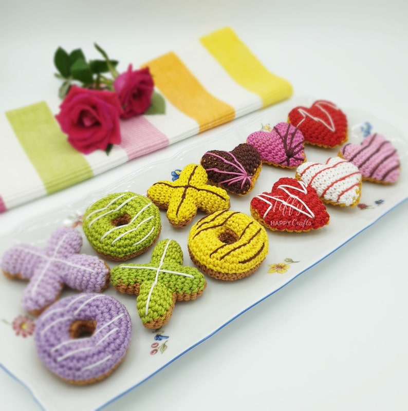 Valentine's Day Mini Donuts X, O and Heart Shape Crochet pattern EN&DE PDF file Instant download image 5