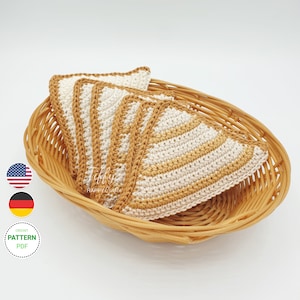 Triangle Sandwich | Triangle Toast Bread for Children's Kitchen Shop Accessories Crochet Pattern (ENG & DEU) PDF File Instant Download