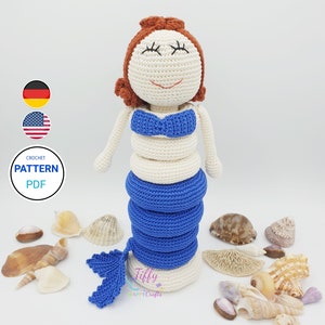 Tiffy the Mermaid Stacking Tower Crochet Pattern (EN&DE) PDF File Instant Download