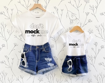 Mommy and Me Bella Canvas 3001 and 100B White T-shirt Mockup, Mom and Baby Bella Canvas Mockup, Family Mock Up