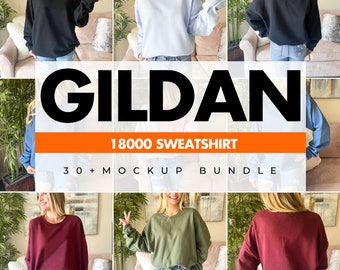 Gildan 18000 Mockup Bundle, Gildan Black Sweatshirt Mockup, Sweatshirt Model Mockup, Black Sweatshirt Mock, Cute Sweatshirt Mock