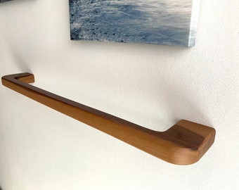 Toallero de nogal “The Rail” en varias dimensiones, toallero de madera, toallero de pared, toallero de baño