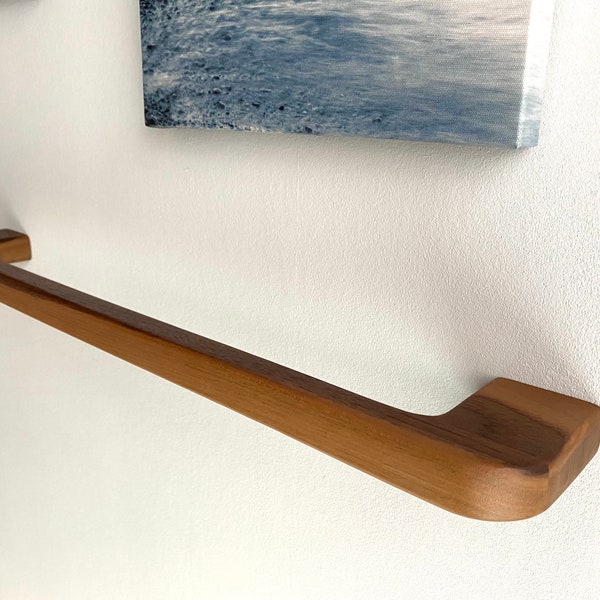 Towel holder walnut “The Rail” in various dimensions, towel holder wood, towel holder wall, towel holder bathroom