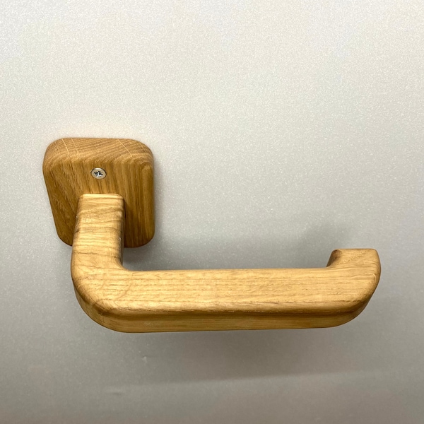 Toilet roll holder oak “The Rail II”, wooden toilet paper holder