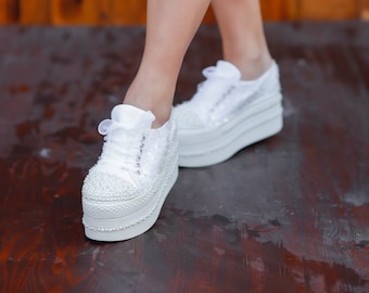 wedding trainers wedge