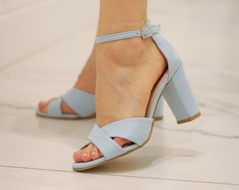light blue sandals heels