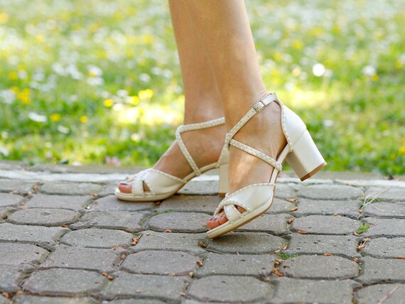 Low Heel Sandals Bridal Summer Shoes 