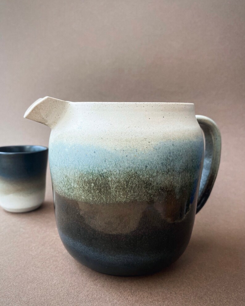 NAVY & CHALK Handmade Ceramic Pitcher image 1