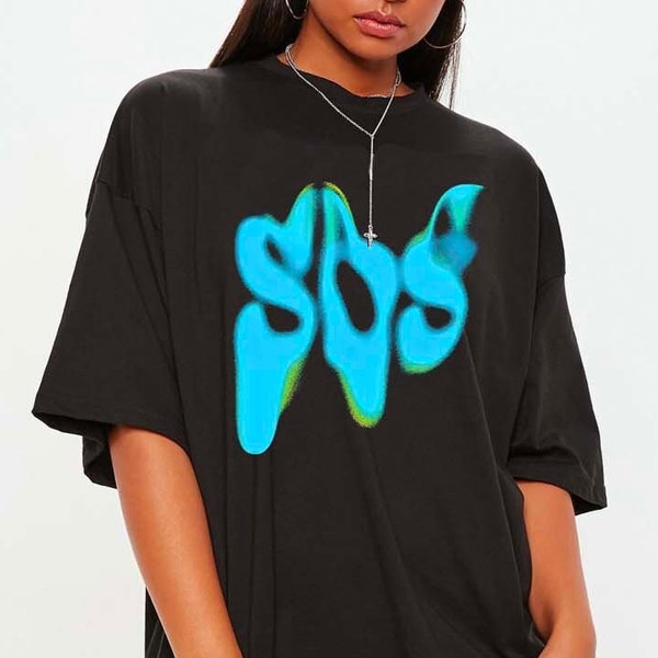 S.Z.A SOS Text Shirt, Sza Album New Bootleg 90s Black T-Shirt, Music RnB Singer Rapper Shirt, Gift For Fans, Vintage Style Shirt