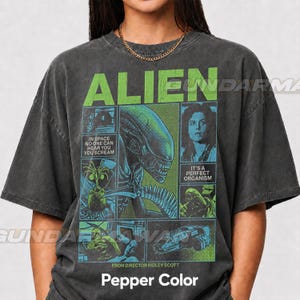 Alien 1979 Vintage Movie Shirt, Retro Horror Movie T Shirt Faded Black Wash Shirt, Alien In Space Horror Shirt, Retro Sci Fi Shirt, Gift RZ