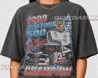 1998 Daytona 500 Dale Earnhardt T-Shirt, Vintage NASCAR Racing Tee, Retro Champion Graphic Tshirt, Fan Gift Top, Gift for Women and Men FD