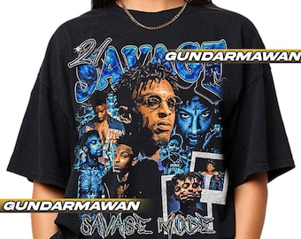 21 Savage Unisex Softstyle T-Shirt, Gift For Women and Man Unisex T-Shirt, Vintage Hip Hop Tshirt, Savage Mode Tee | Timnas FD