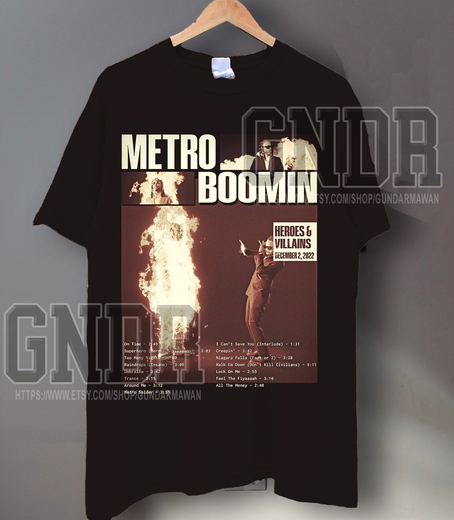 Metro Boomin × Future Tシャツ M 黒 限定 2024 Future and Metro Boomin Tour Shirt, Future & Metro