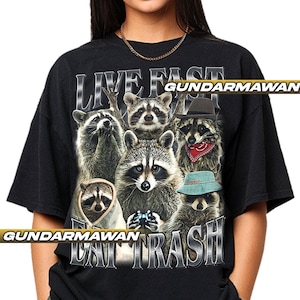 Limited Racoon Live Fast Eat Trash Vintage T-Shirt, Gift For Woman and Man Unisex T-Shirt | Timnas